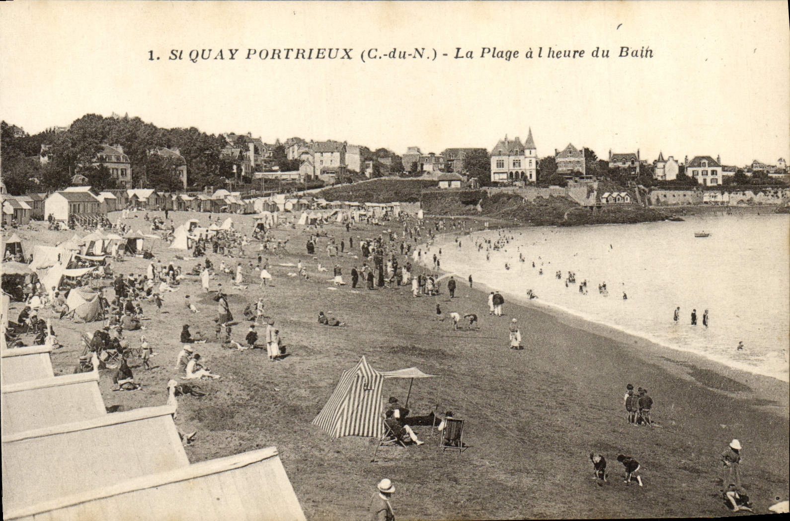 St QUAY PORTRIEUX (C.-du-N.) - La Plage à l'heure du Bath