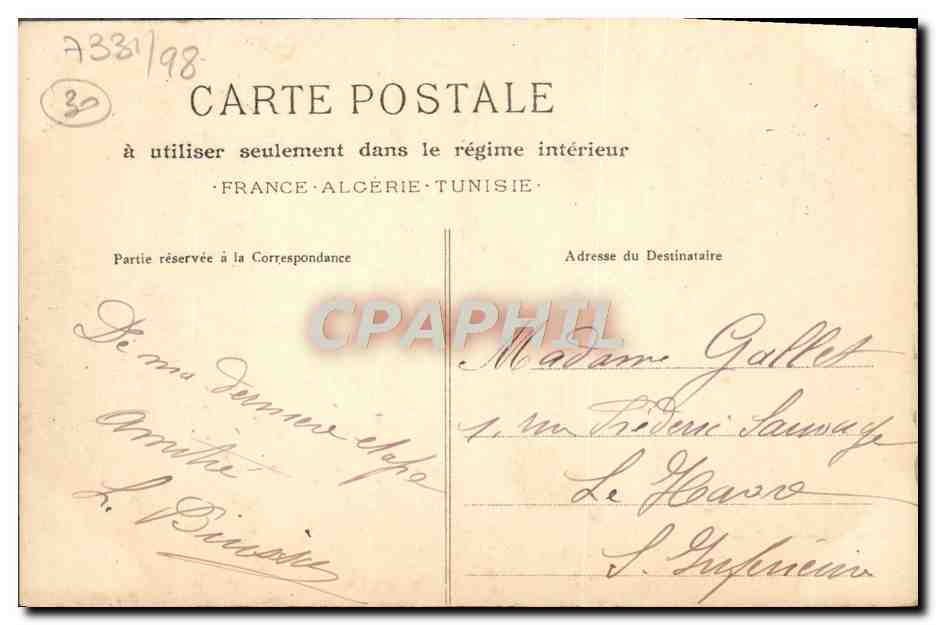 CPA Nimes Vue Generale De La Fontaine — Rückseite