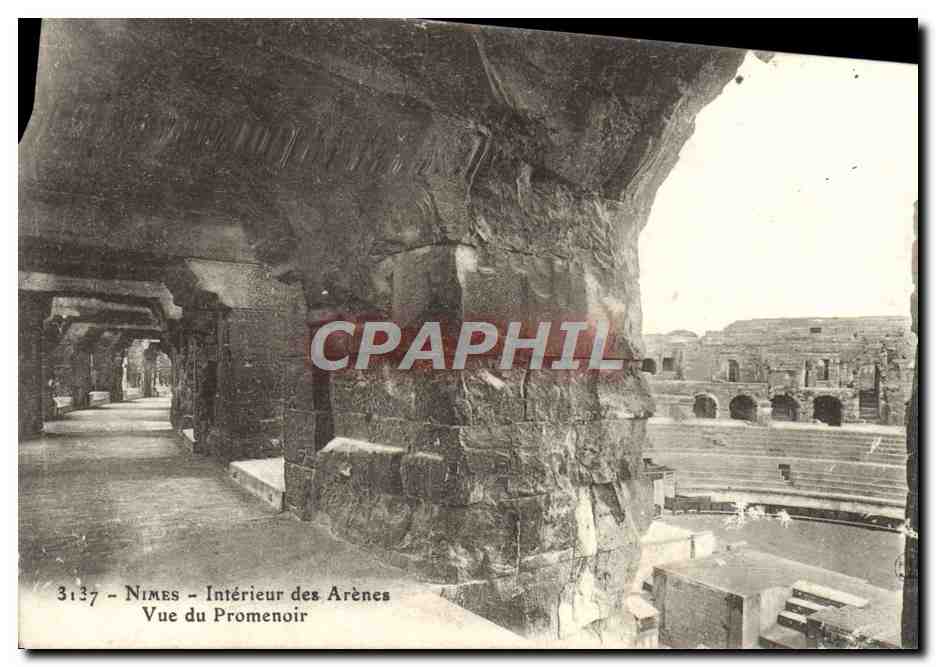 Nîmes - Intérieur des Arènes - Vue du Promenoir