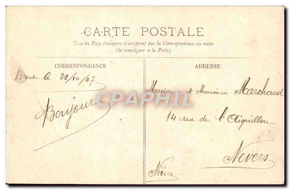 CPA Brest Vue Sur Le Port De Guerre Bateaux — Rückseite