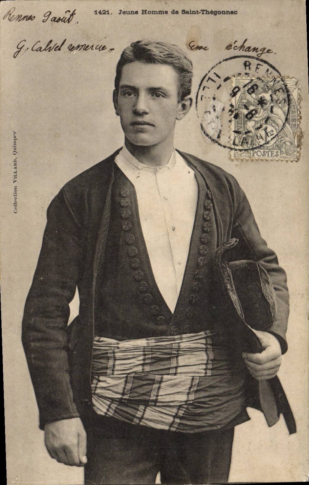 Jonge man van Saint-Thégonnec — Collectie Villard, Quimper — n° 1421