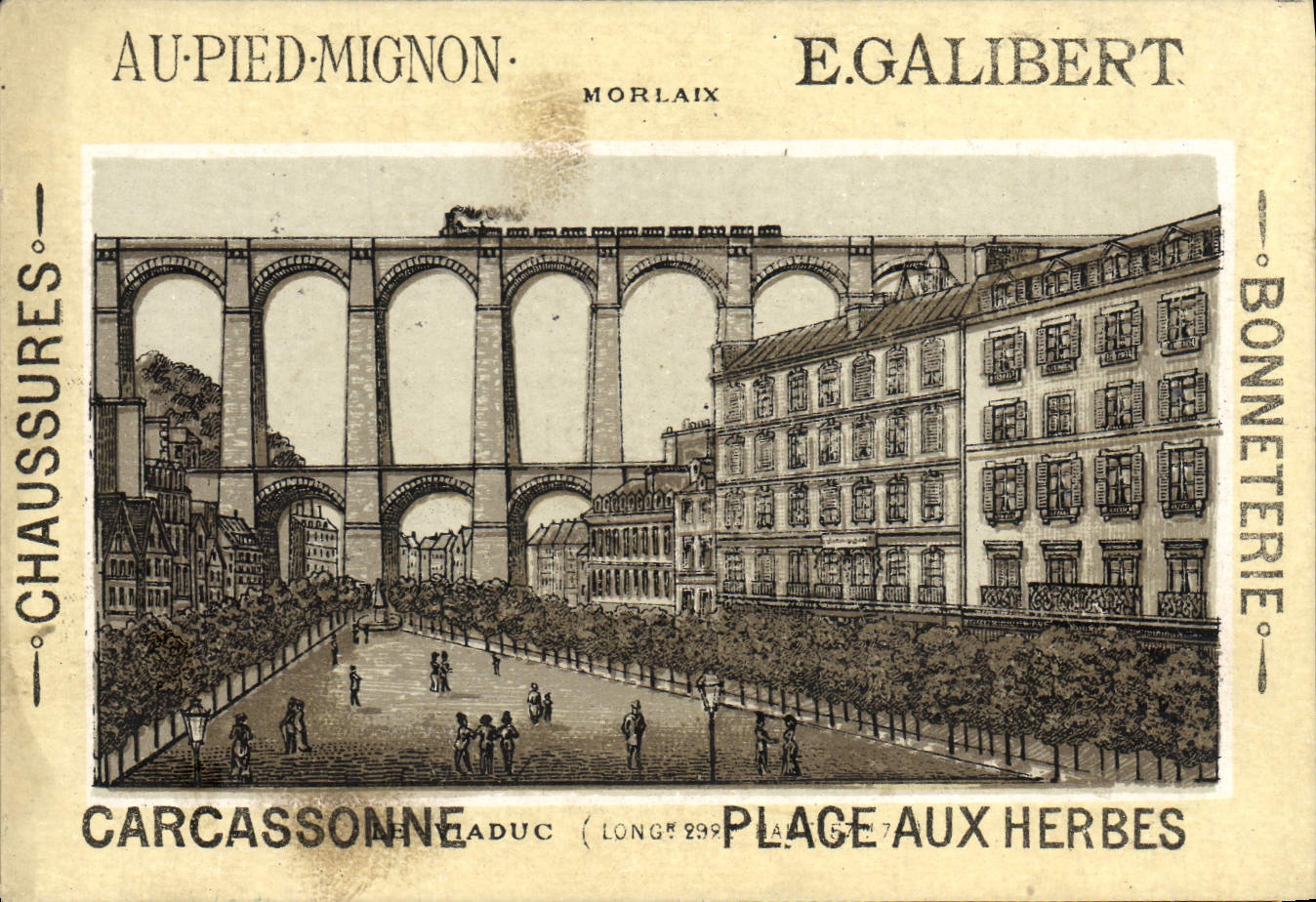 Chromo Au Pied Mignon Morlaix Carcassonne Plage Aux Herbes Morlaix le viaduc