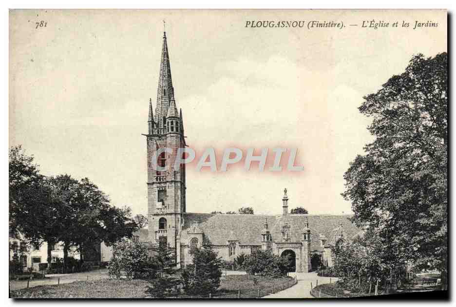 PLOUGASNOU (Finistère) — Die Kirche und die Gärten — CPAPHIL