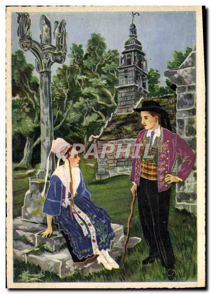 CPM En Parcourant La Bretagne Eglise Saint Claude Environs De Plougastel Cornouailles folklore