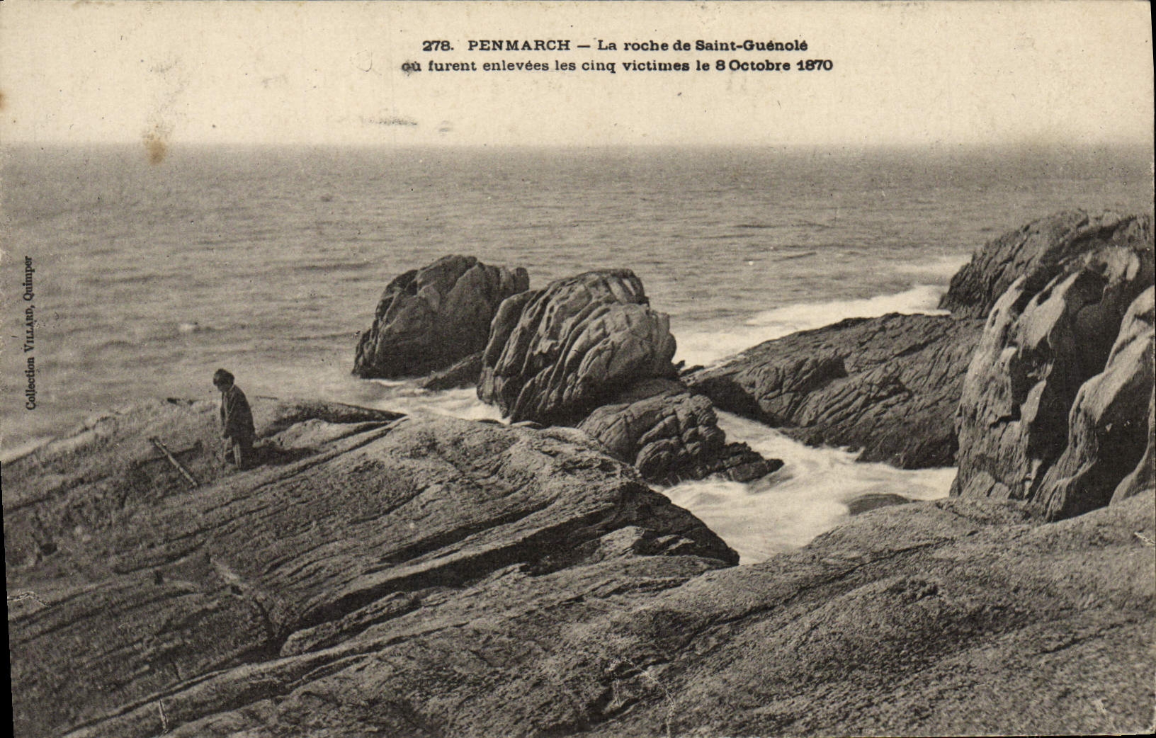 CPA Penmarch La Roche De Saint Guenole ou Furent enlevees les cinq victimes le 8 octobre 1870