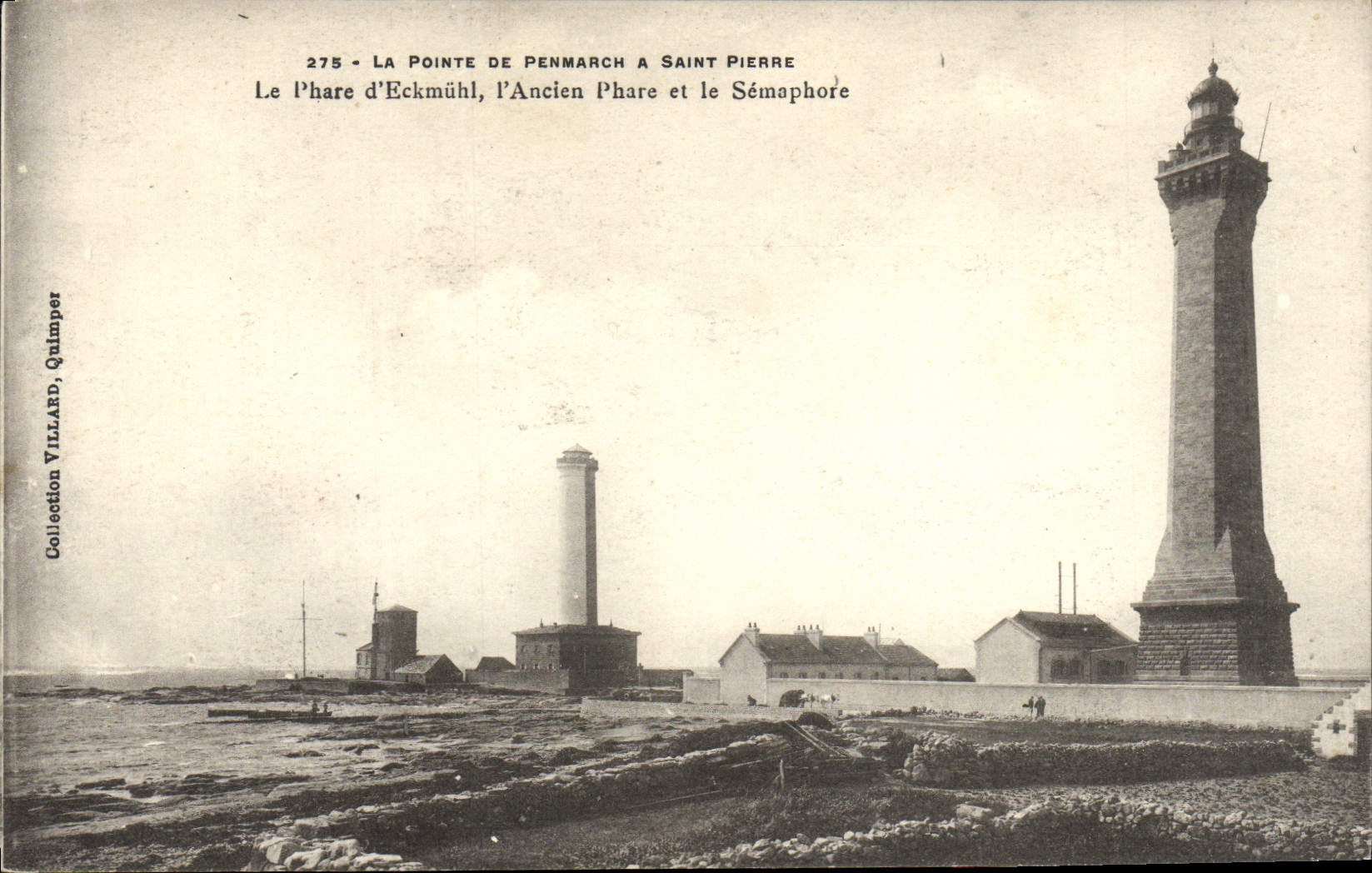 CPA La Pointe De Penmarch A Saint Pierre Le Phare D'Eckmuhl l'Ancien Phare Et Le semaphore 