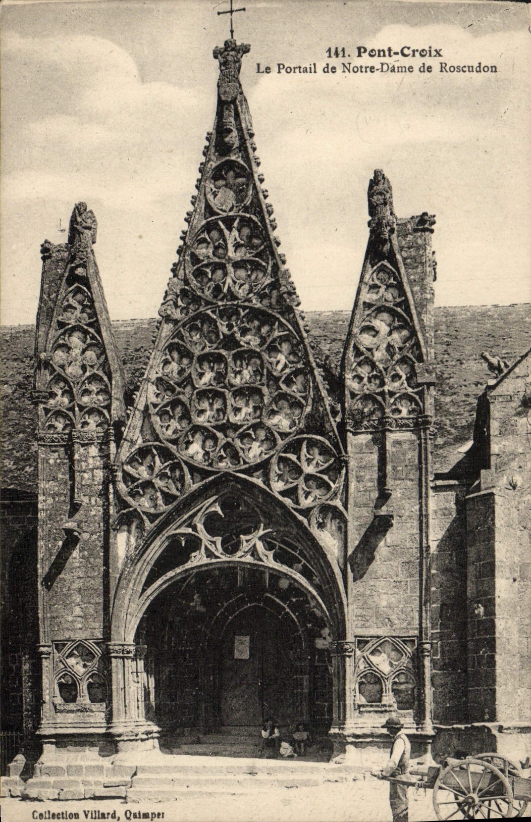 CPA Pont Croix Le Portail De Notre Dame De Roscudon