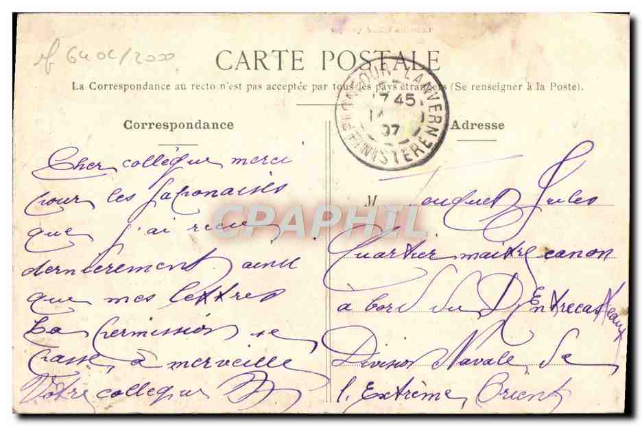 CPA Jeune fille de Pont I'Abbe Etude des coiffes de Bretagne — Verso