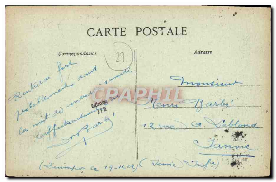 CPA Chateaux de Bretagne Poulguignan Riviere de Quimper — Rückseite