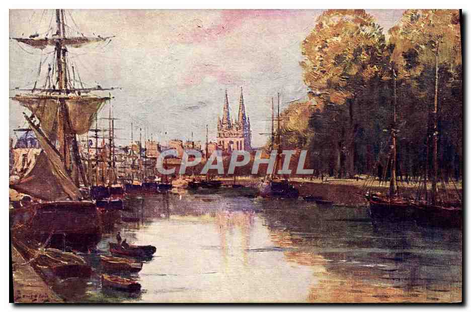 CPA Les Sites de France par Bourgeois Bretange Quimper Bateaux Voilier 
