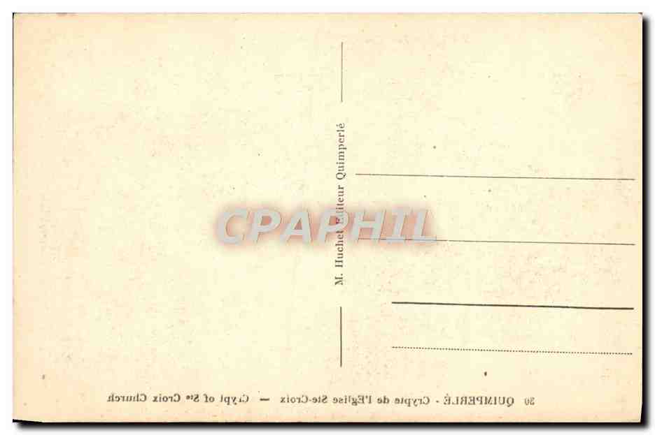 CPA Quimperle Crypte de l'Eglise Ste Croix — Rückseite