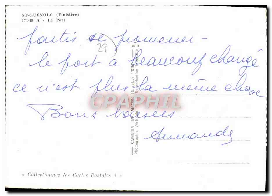 CPM St Guenole Le Port Bateaux — Rückseite