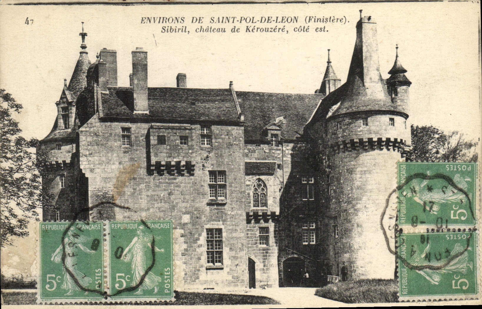 CPA Environs de Saint Pol De Leon Sibiril chateau de Kerouzere