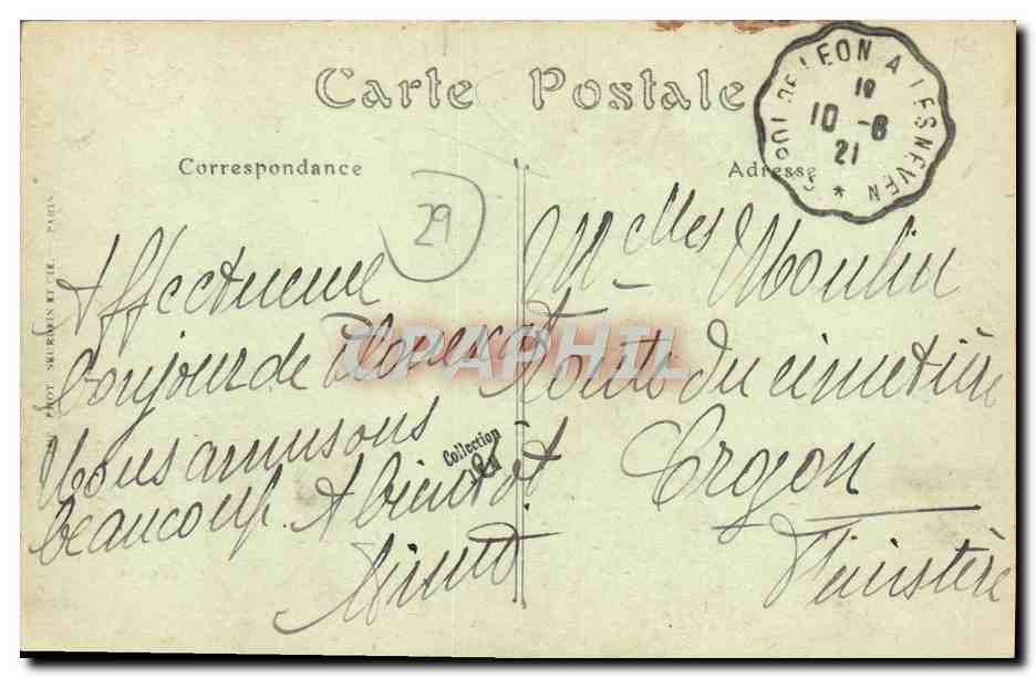CPA Environs de Saint Pol De Leon Sibiril chateau de Kerouzere — Rückseite