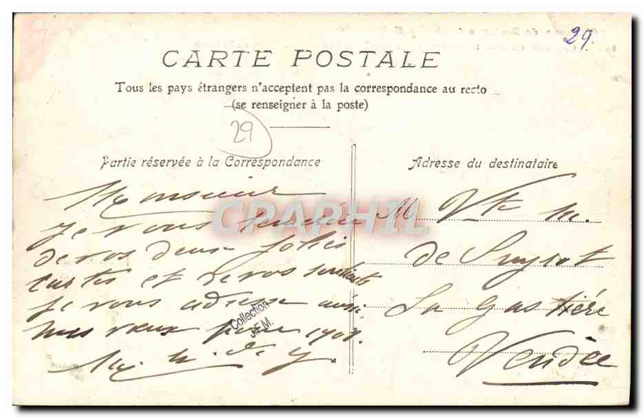 CPA Chateau de Mec(hoat pres Moralix a M le comte de la Barre de Nanteuil — Rückseite