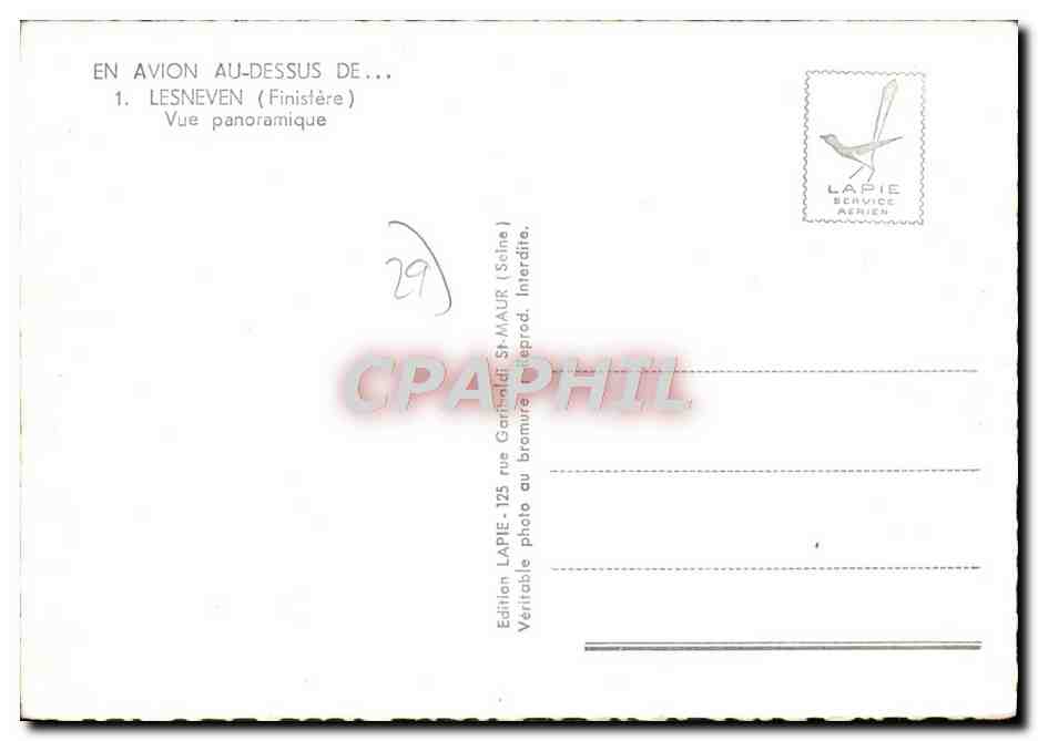 Lesneven (Finistère) — Vue panoramique — Édition LAPIE, n°29 — Reverso
