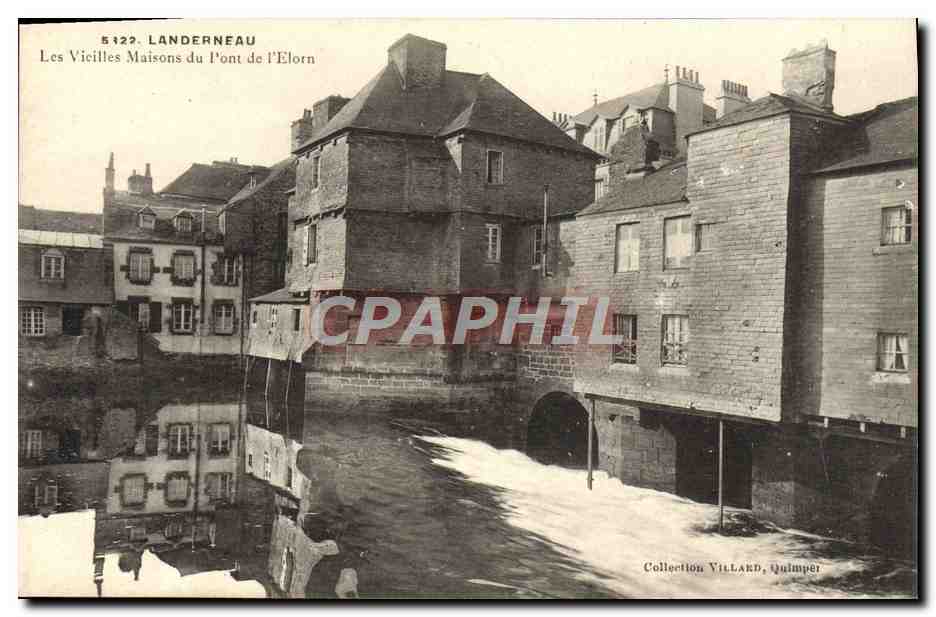 CPA Landerneau Les Vieilles Maisons du pont de l'Elorn