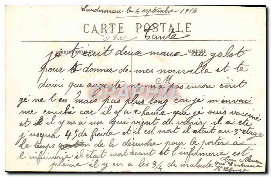 CPA Landerneau Vue Generale de la Caserne du 128eme de Ligne Militaria — Rückseite