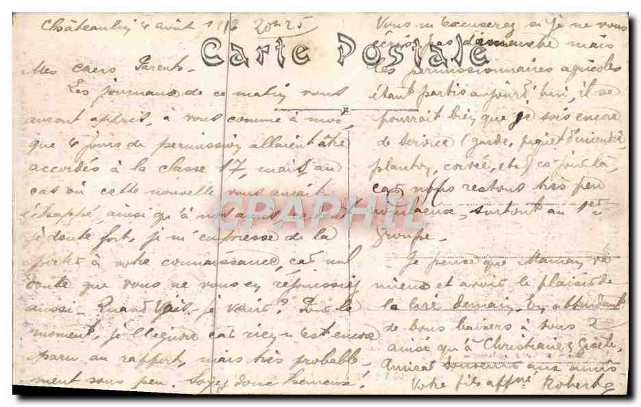 CPA Chateaulin La Boucle de l'Aulne — Rückseite