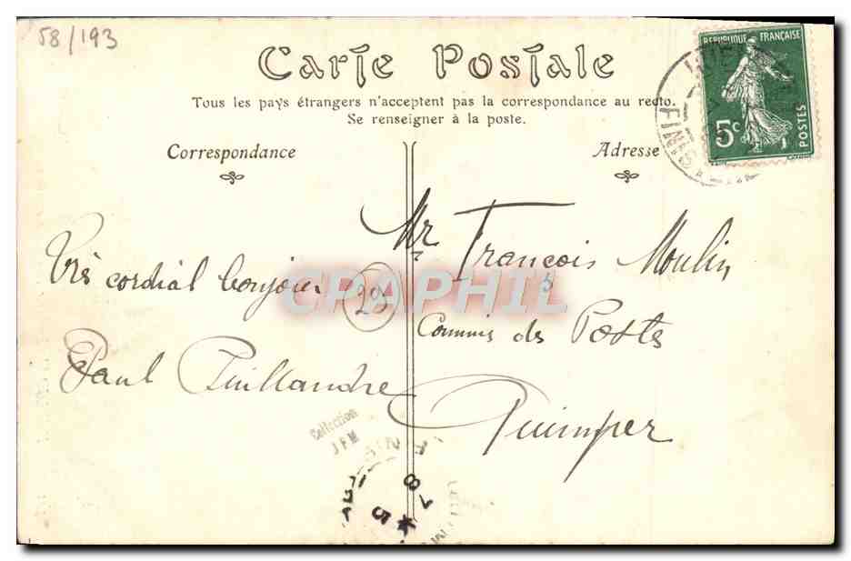 CPA Huelgoat La Mare aux Sangliers — Rückseite