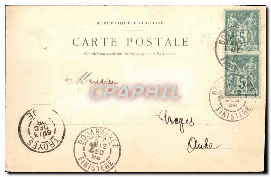 CPA Douarnenez Le Port Rhu L'lle Tristan — Rückseite