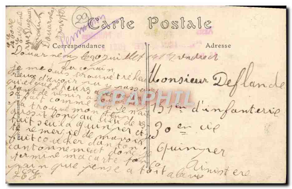 CPA Douarnenez Le Grand Port au retour des Barques Bateaux — Rückseite