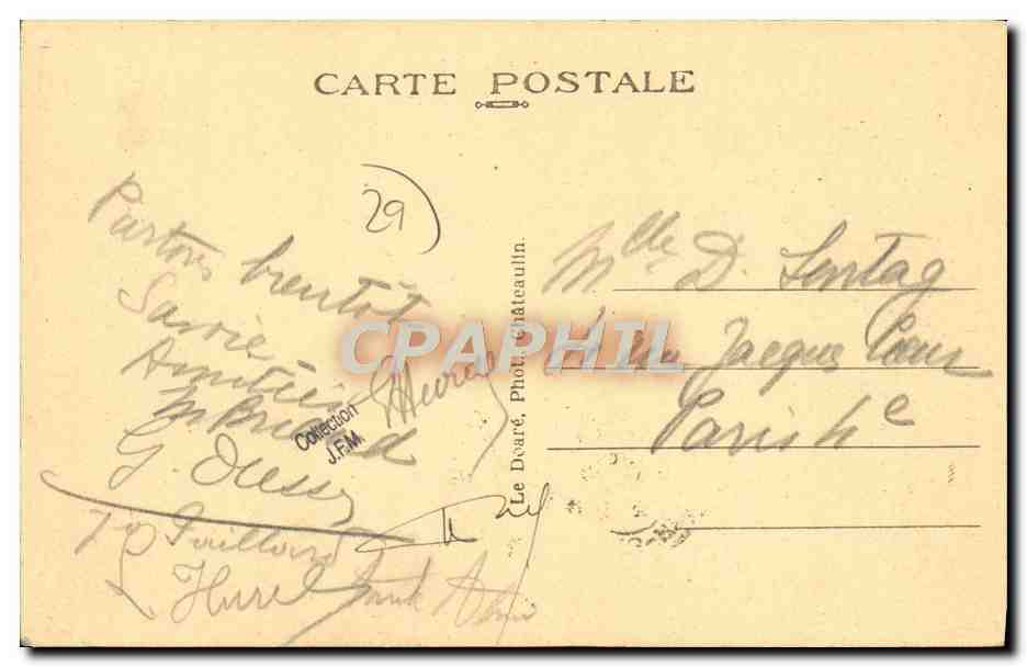 CPA Abbaye de Daoulas Chapelle et Fontaine des Fleurs ou des Fontaines — Rückseite