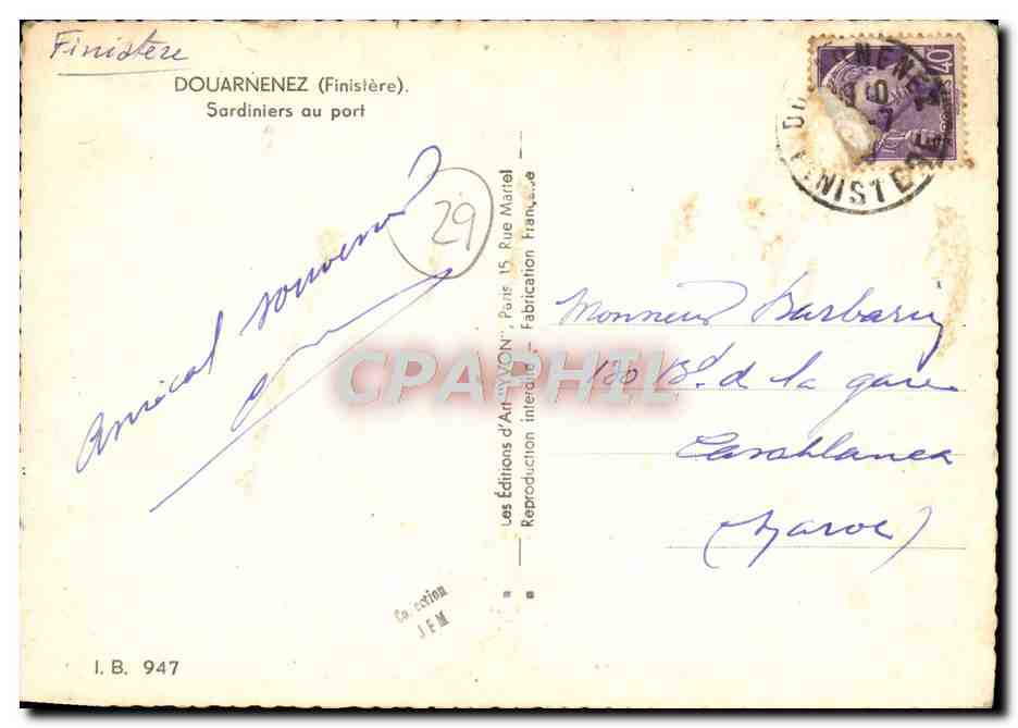 CPM Douarnenez Sardiniers au port Bateaux  — Rückseite