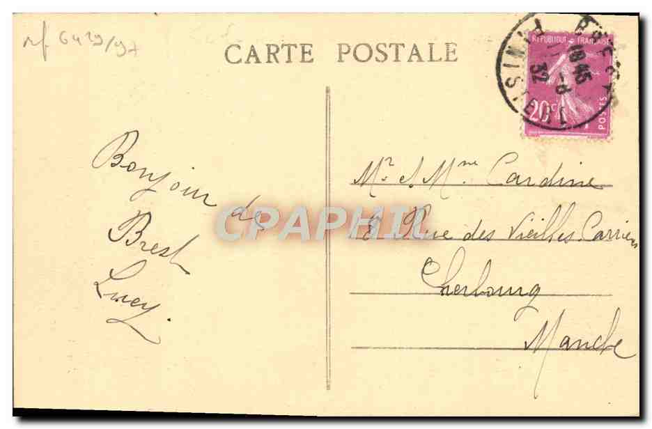 CPA Brest L'Avant Port et le Chateau Bateaux — Rückseite