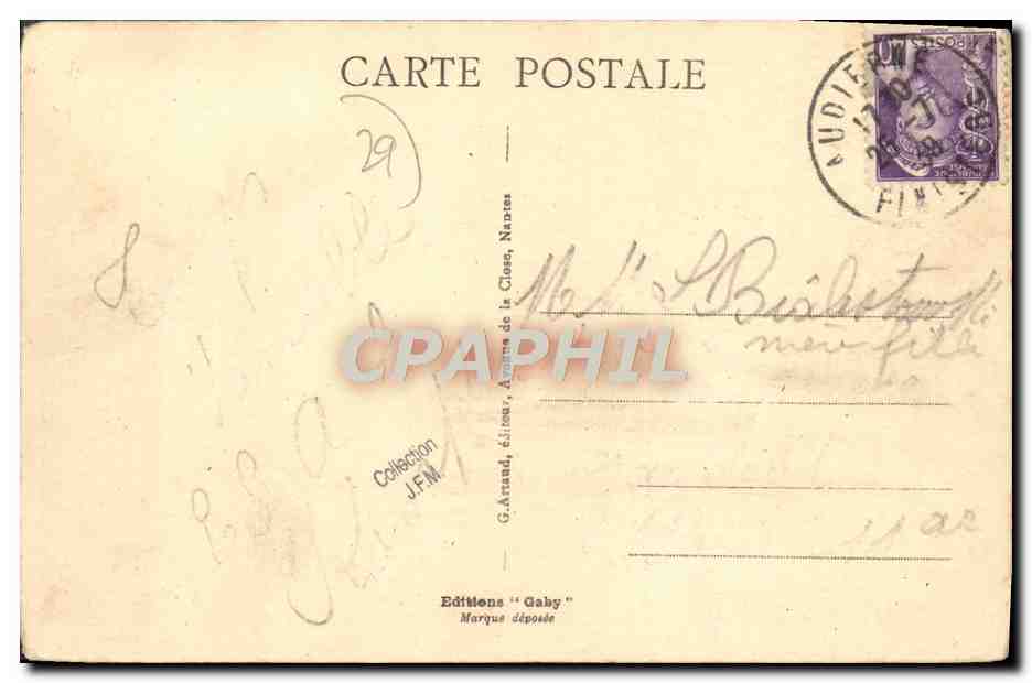 CPA Audierne Vue Generale l'Eglise — Rückseite