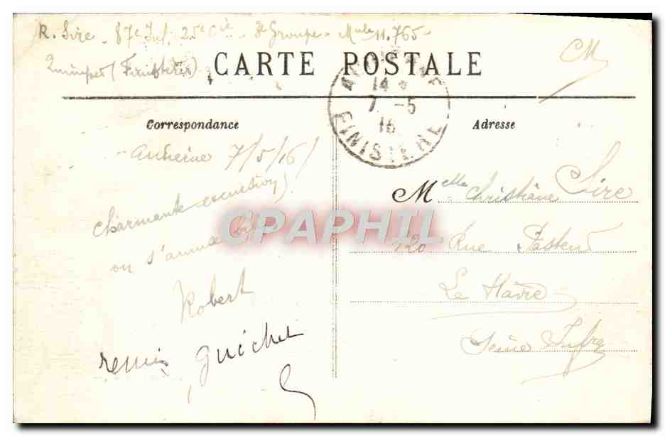 CPA Audierne Vue prise de la Montagne — Rückseite