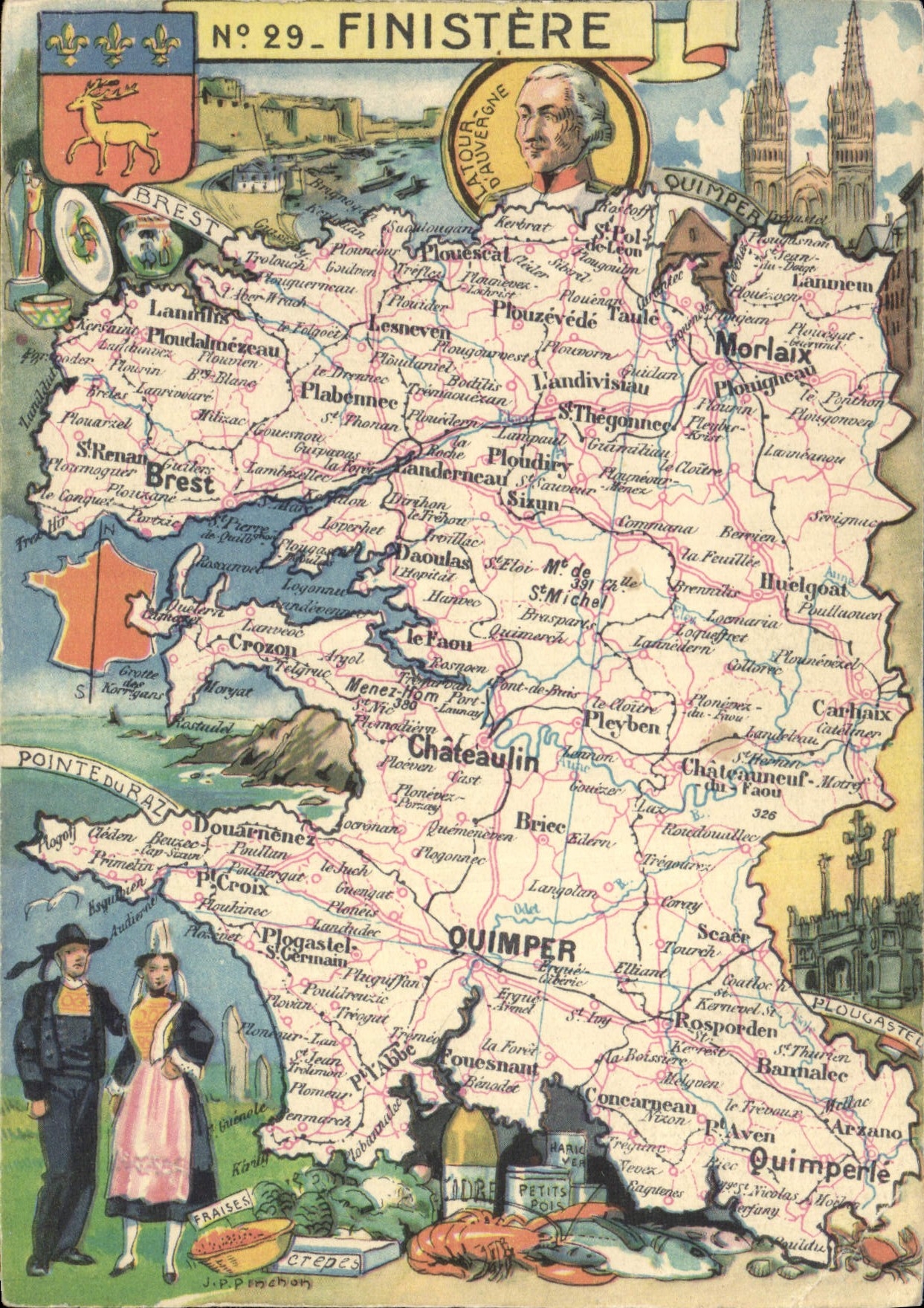 CPA Carte Finistere Folklore