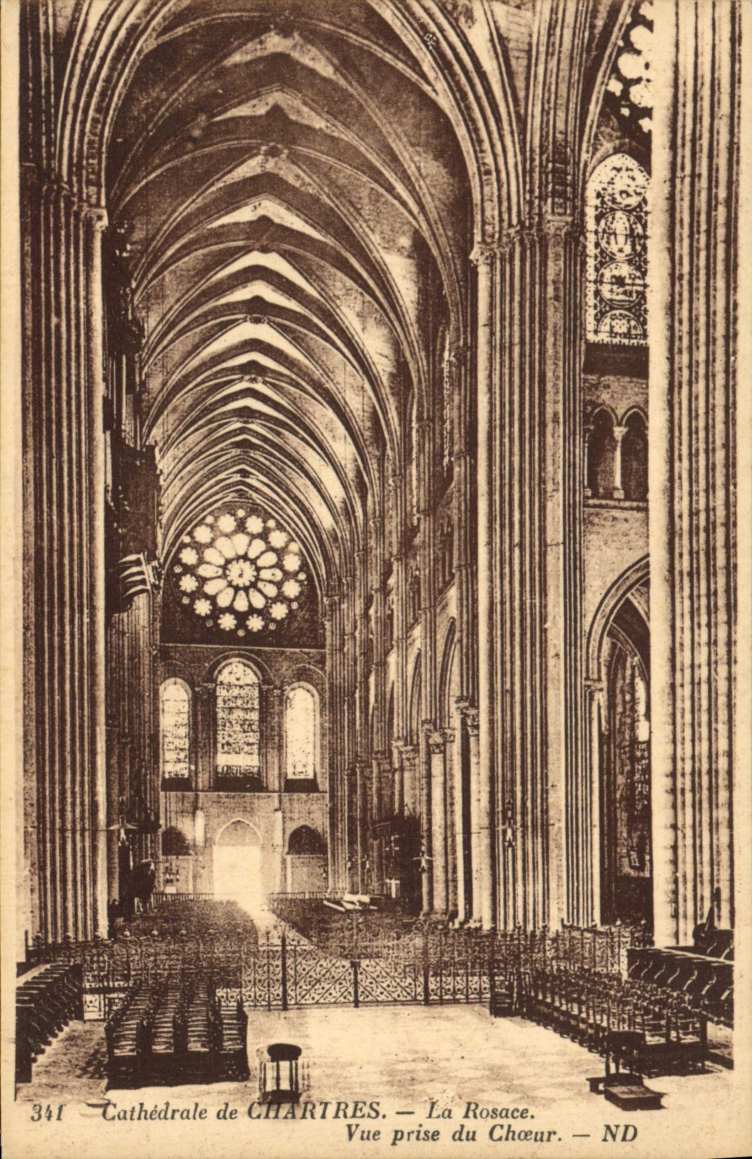Cathédrale de CHARTRES — La Rosace. Vue prise du Chœur — ND
