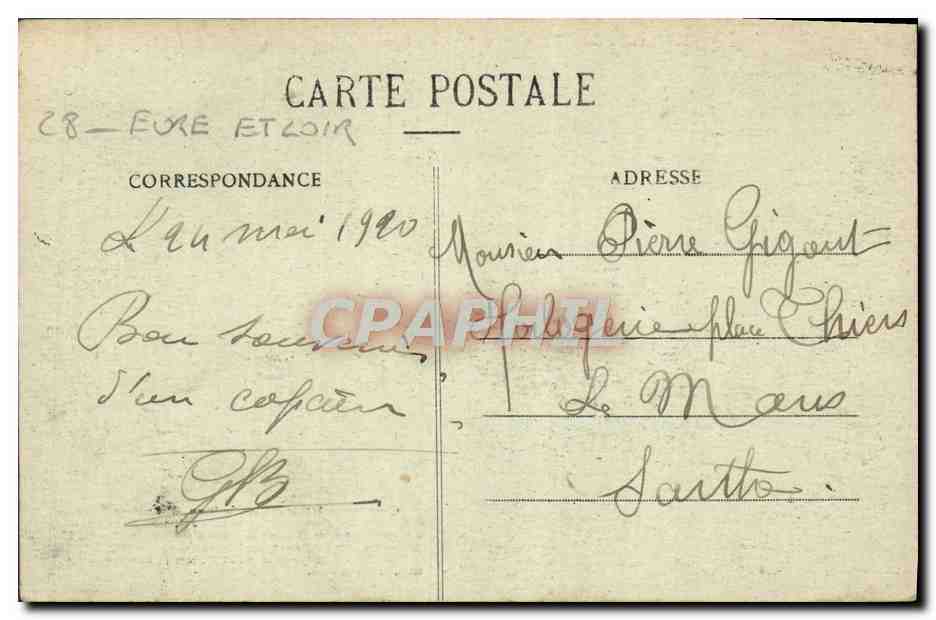 CPA Chartres La Porte Guillaume — Verso