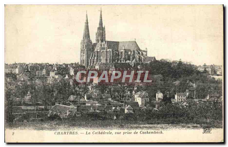 Chartres — La Cathédrale, vue prise de Cachembach — JND Phot.