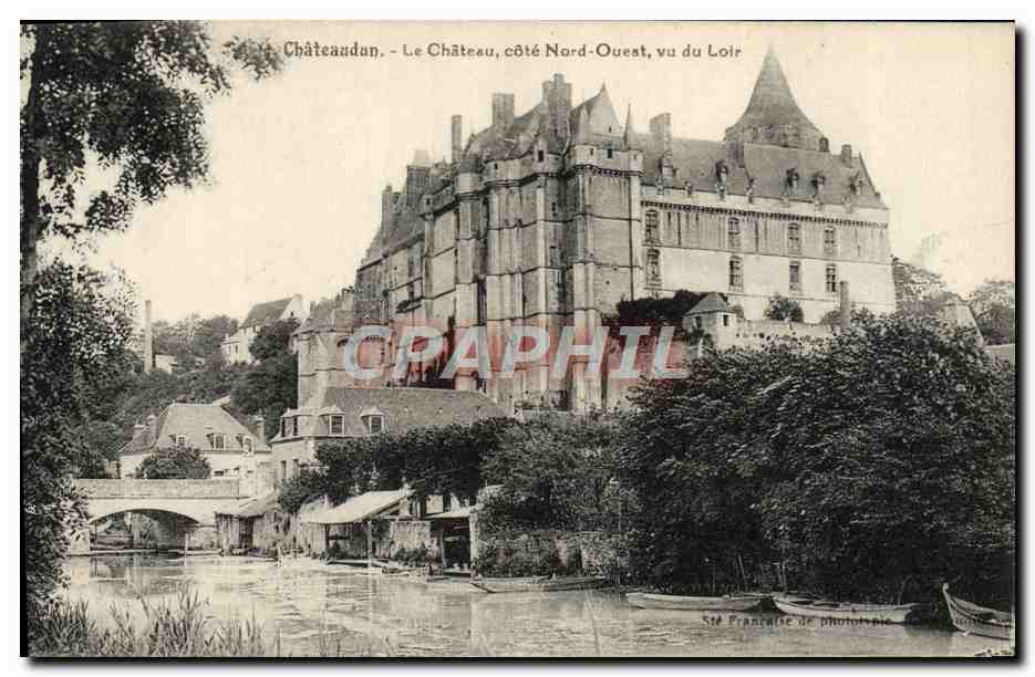 CPA Chateaudun Le Chateau Cote Nord Ouest Vu Du Loir Lavoir