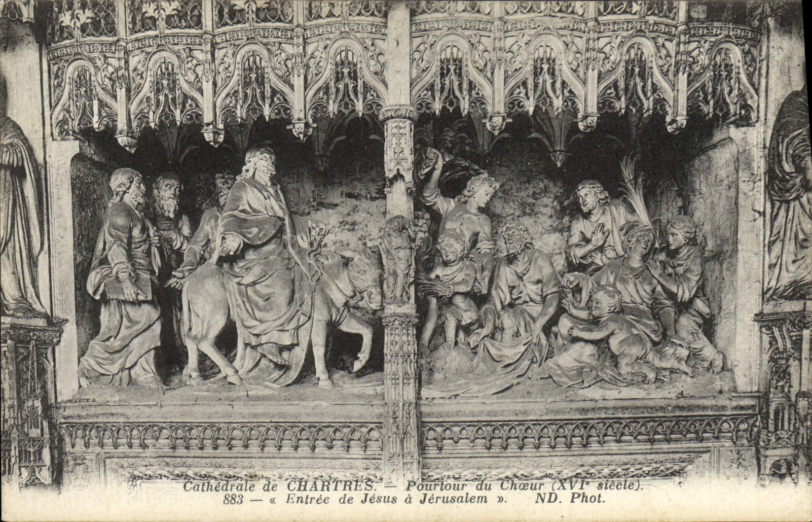 Cathédrale de Chartres — Poutre du Chœur (XVIe siècle) — « Entrée de Jésus à Jérusalem »
