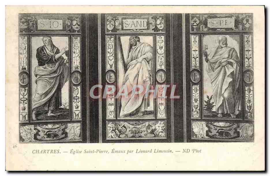 CPA Chartres Eglise Saint Pierre Emaux Par Leonard Limousin
