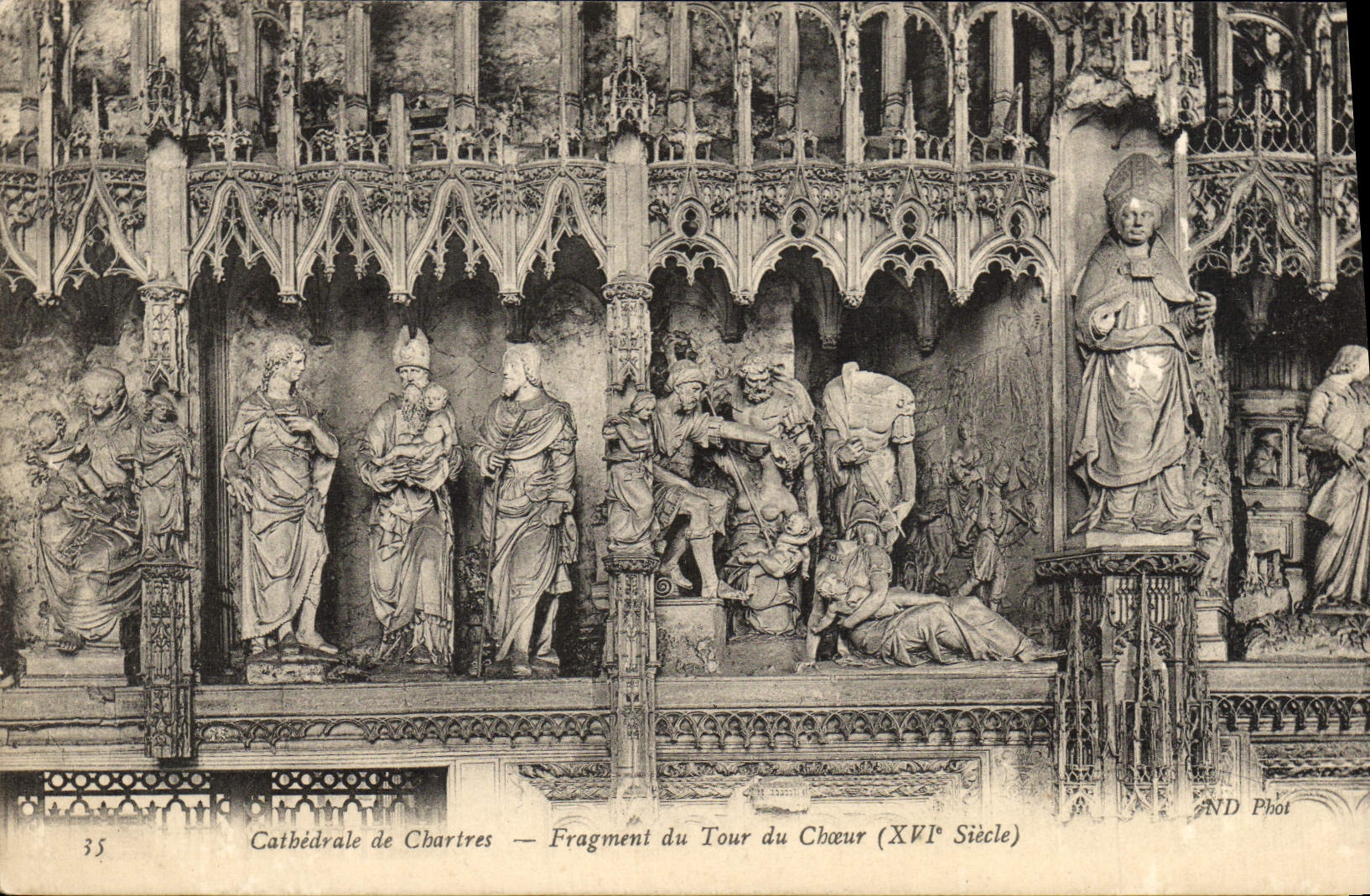 CPA Cathedrale De Chartres Fragment Du Tour Choeur