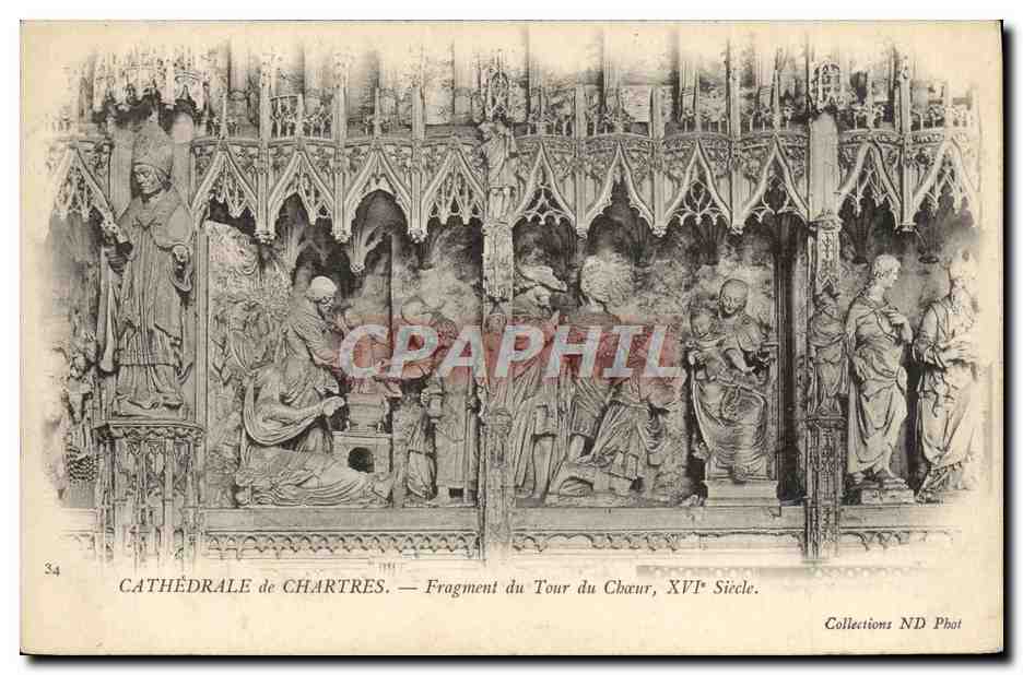 CPA Cathedrale De Chartres Fragment Du Tour du Choeur