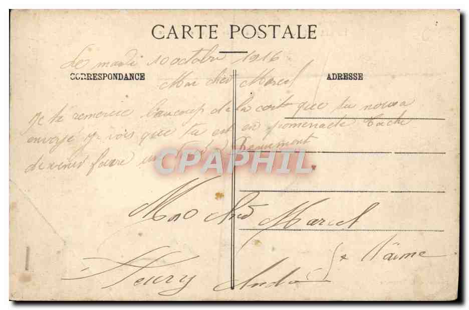 CPA Le Neubourg La Rue De La Republique Et La Place — Rückseite
