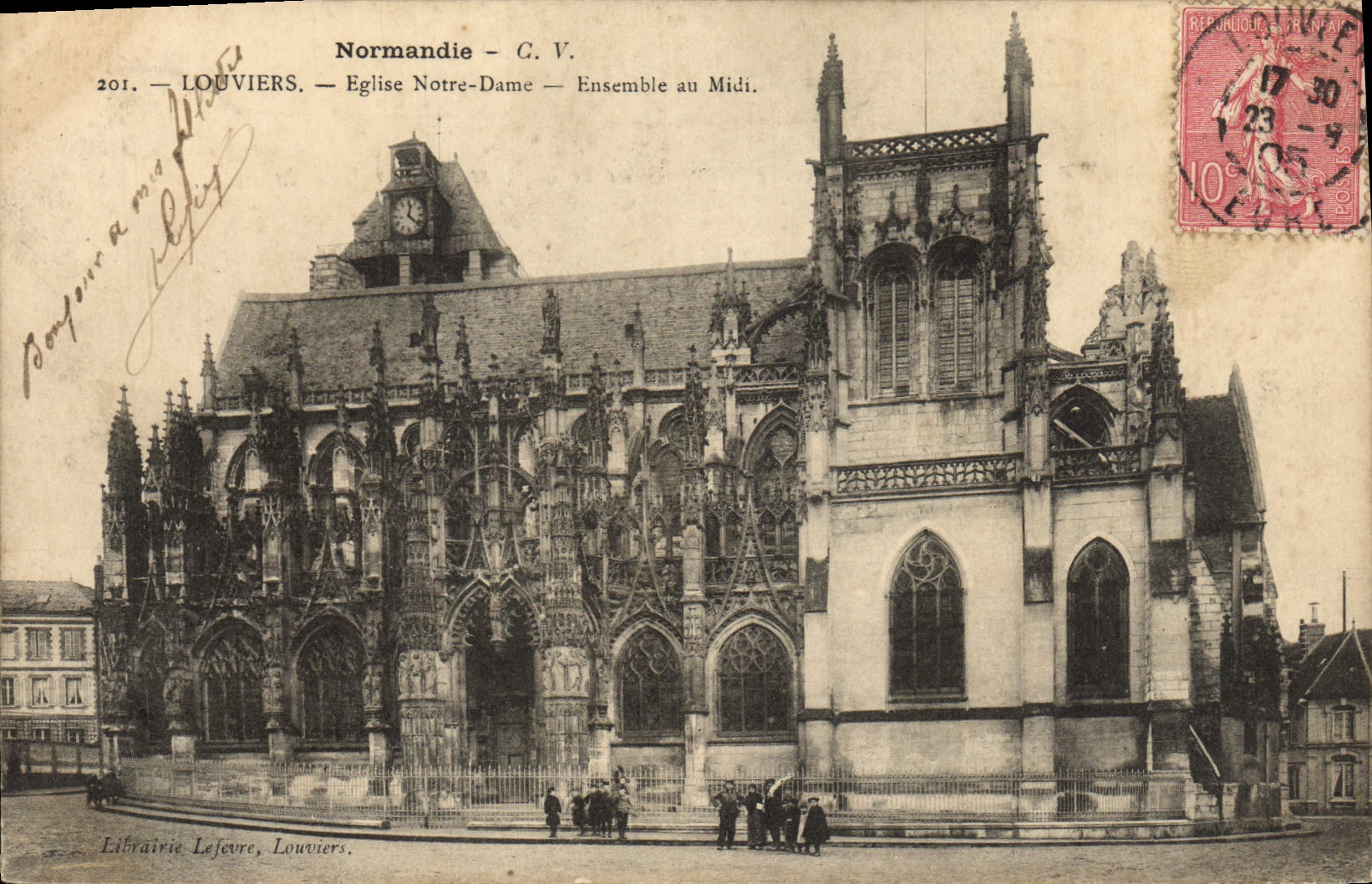 Louvières — Église Notre-Dame — Ensemble au Midi — Librairie Lefevre, Louvières.