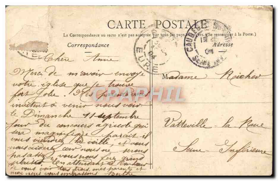 CPA La Haye De Routot Les Ifs Du cimetiere — Rückseite
