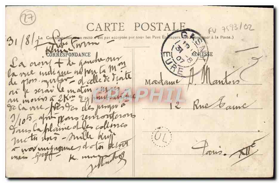 GASNY — Vue générale prise de la Côte de la Roche-Guyon — Éditeur non identifié — Rückseite
