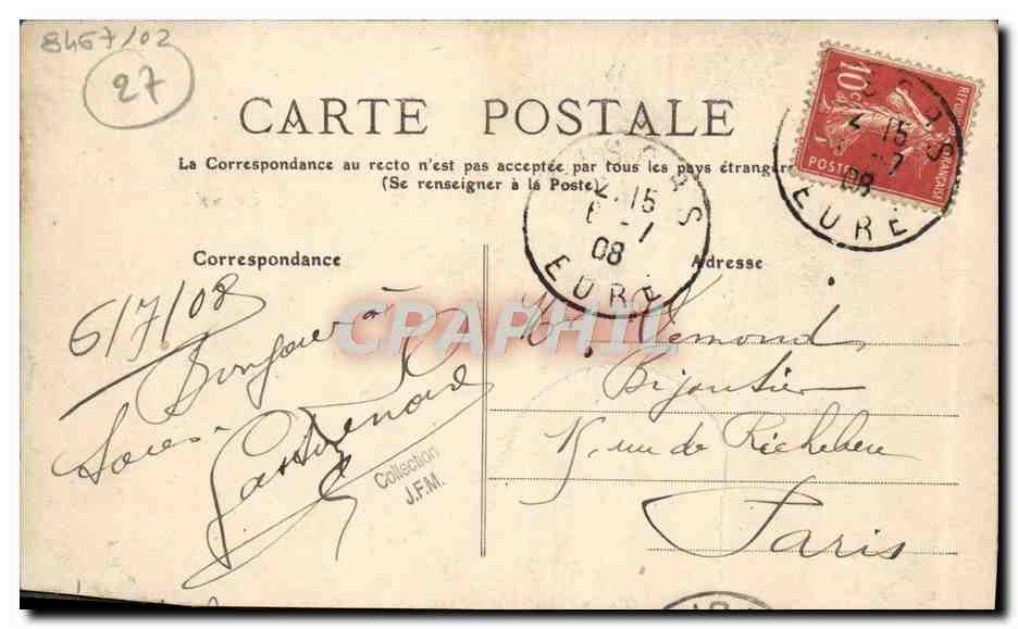CPA Gisors Rue Ganneville Coiffeur Hotel de l'Ecu de France — Reverso