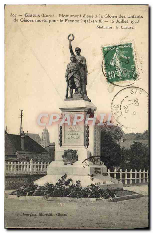 CPA Gisors Monument Eleve A La Gloire Des Enfants De Gisors Morts Pour La France Militaria