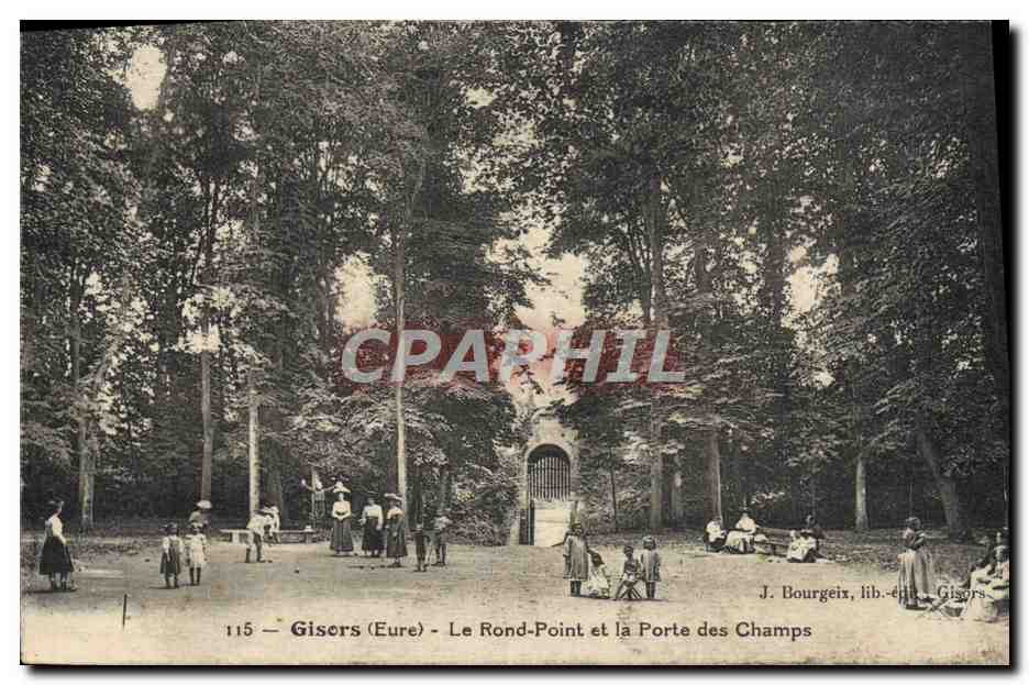 CPA Gisors Le Rond Point Et La Porte Des Champs Enfants