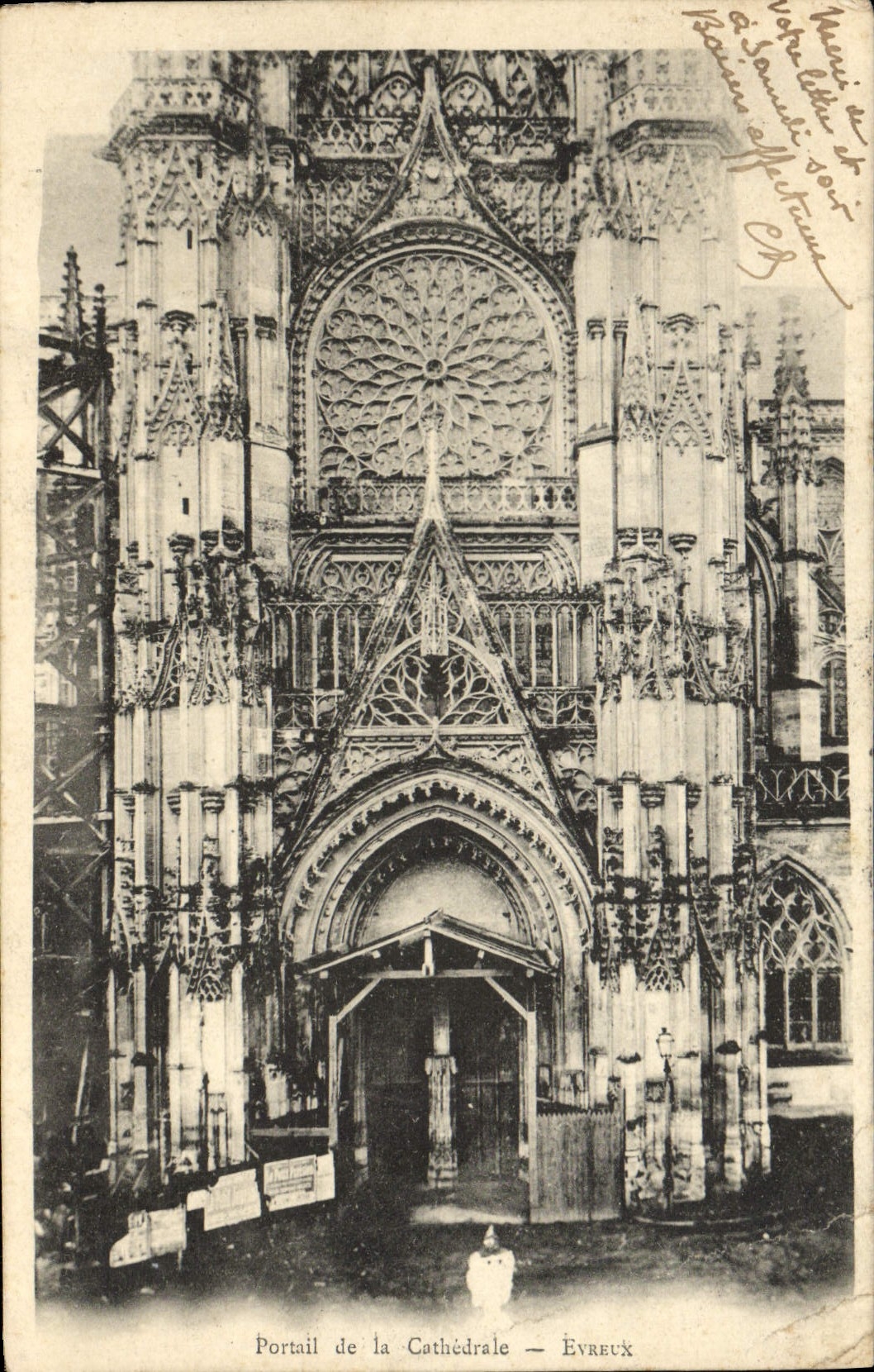 CPA Portail De La Cathedrale Evreux