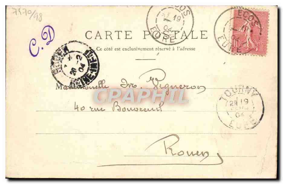 CPA Portail De La Cathedrale Evreux — Rückseite