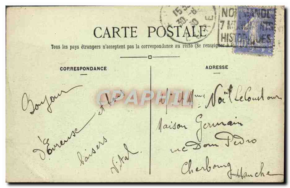 CPA Evreux Palais De Justice — Rückseite